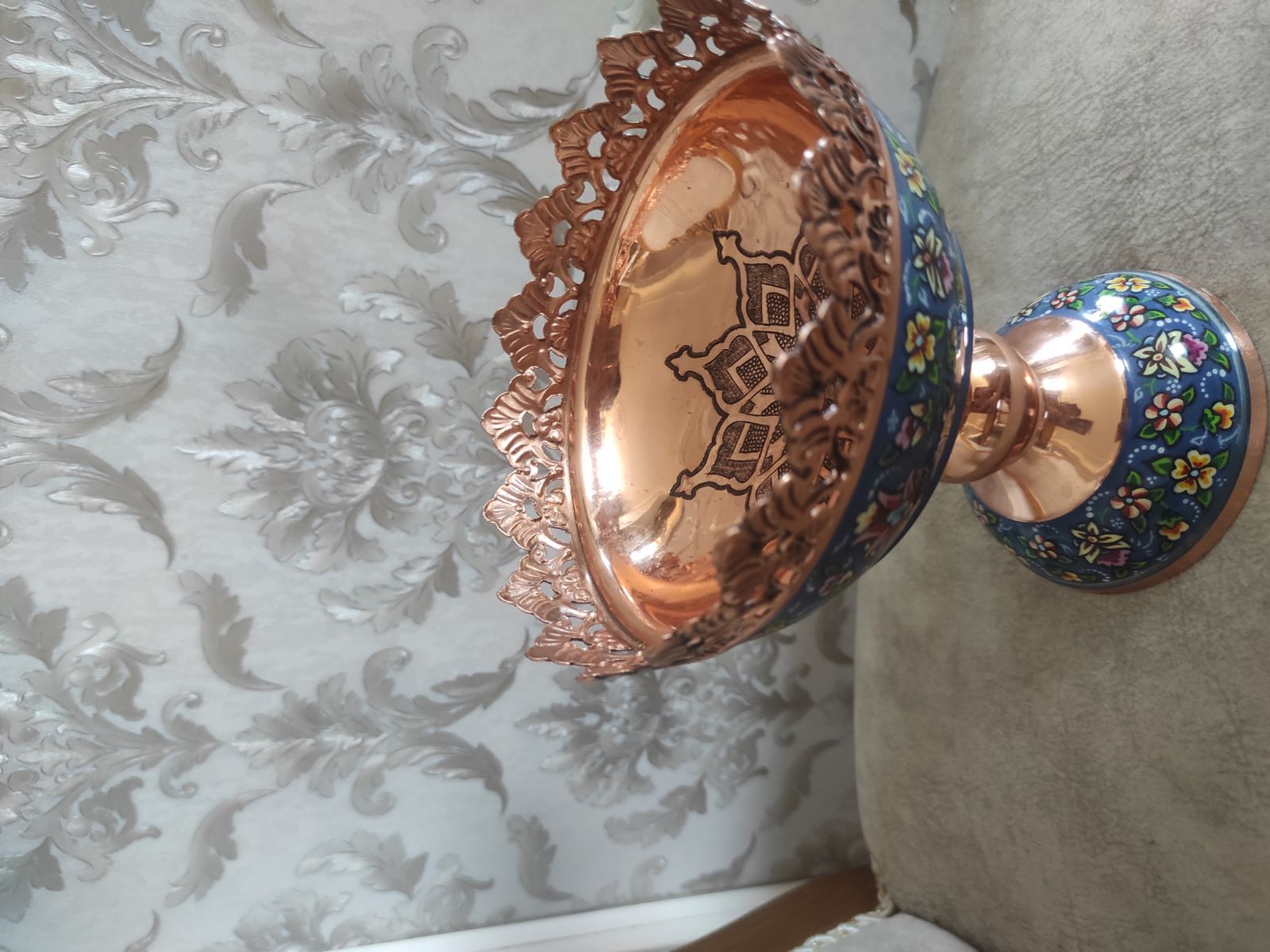 آجیل خوری مسی کار دست اصفهان 